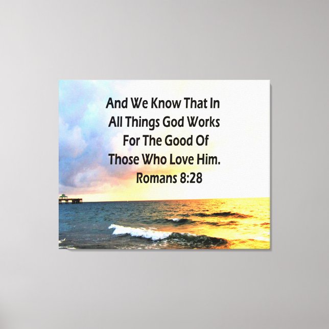 SERENE ROMANS 8:28 SCRIPTURE VERSE CANVAS PRINT (Front)