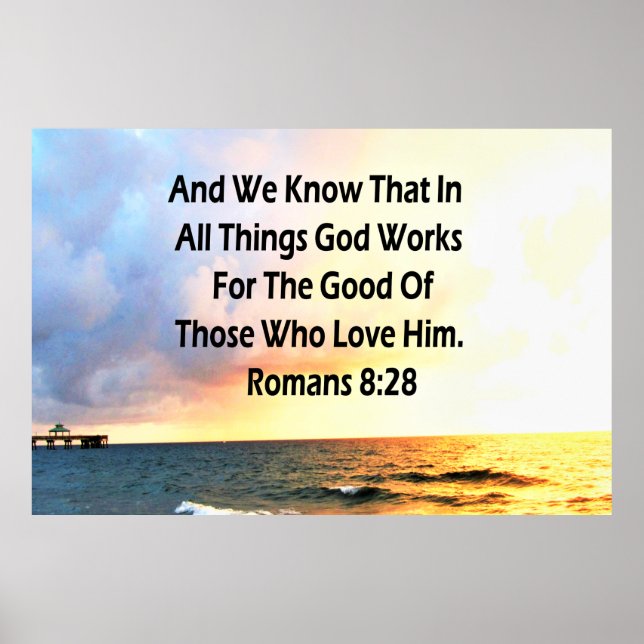 SERENE ROMANS 8:28 SCRIPTURE VERSE POSTER (Front)