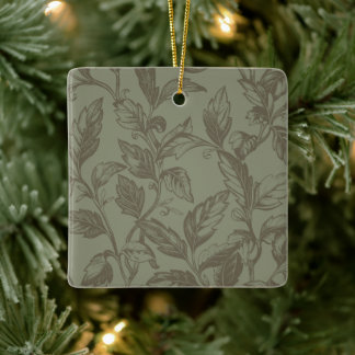 Serene Sage Green | Bold Botanical Statement Leafy Ceramic Ornament