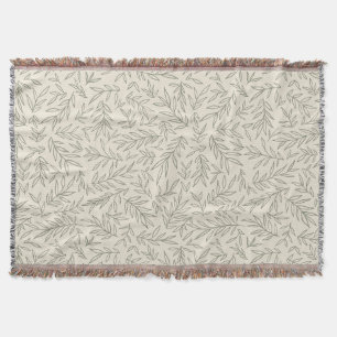 Serene Sage Green Gentle Leaf Whisp Throw Blanket