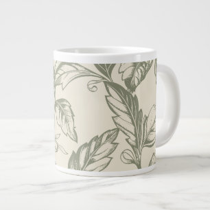 Serene Sage Green Rustic Vine Charm Cottagecore Large Coffee Mug