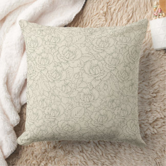 Serene Sage Green | Vintage Blossom Roses Cushion