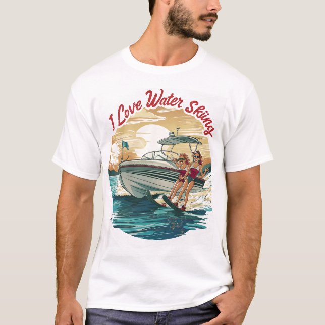 Serene Sailing: Two Women Enjoying the Water T-Shirt (Front)