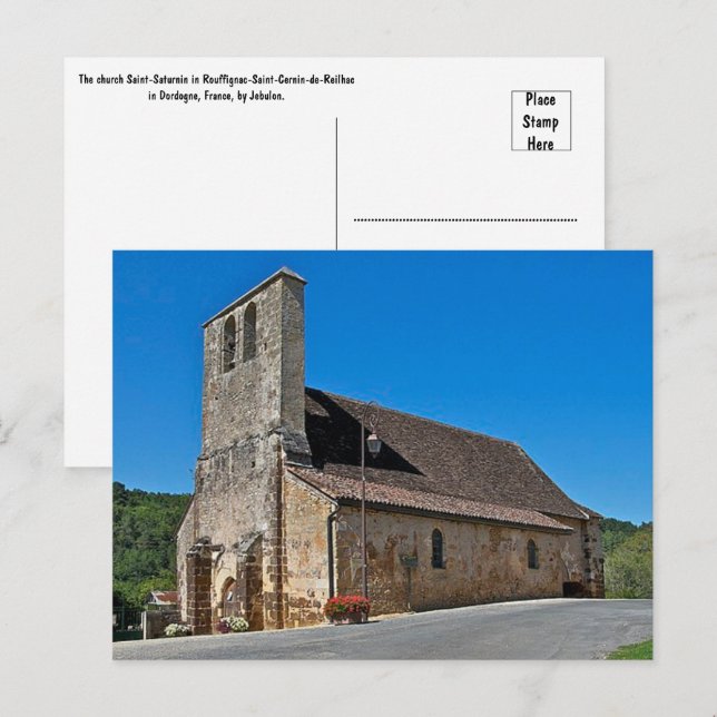 Serene Sanctity: Saint-Saturnin Church Postcard (Front/Back)