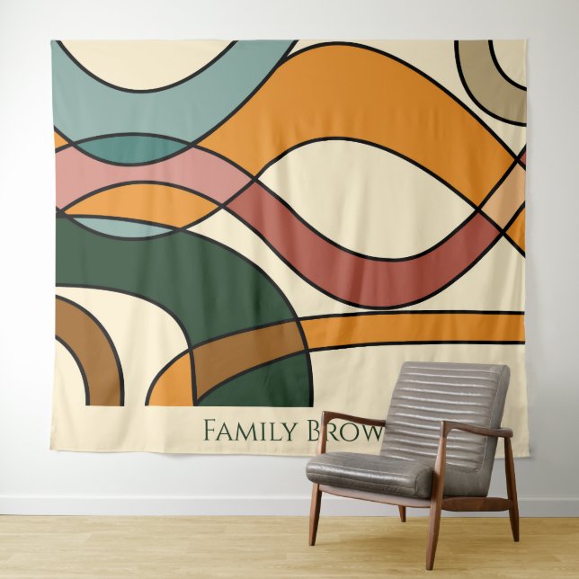 Serene Savanna Gentle Abstract Earthy Family Name Tapestry (In Situ (Horizontal))