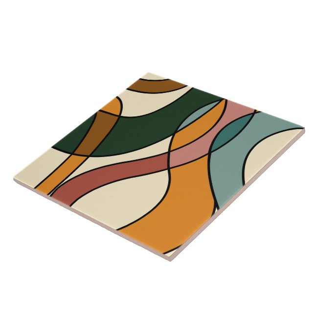 Serene Savanna Gentle Abstract Modern Earthy  Tile (Side)