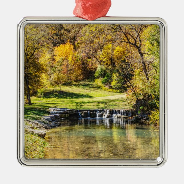 Serene Scene At Dogwood Creek Metal Tree Decoration (Front)