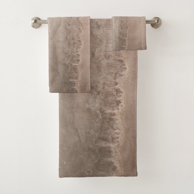 Serene Sea Meets Sandy Beach 1 Bath Towel Set (Insitu)