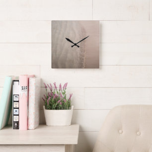 Serene Sea Meets Sandy Beach 1 Square Wall Clock