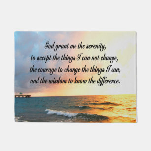 SERENE SERENITY PRAYER SUNRISE PHOTO DESIGN DOORMAT