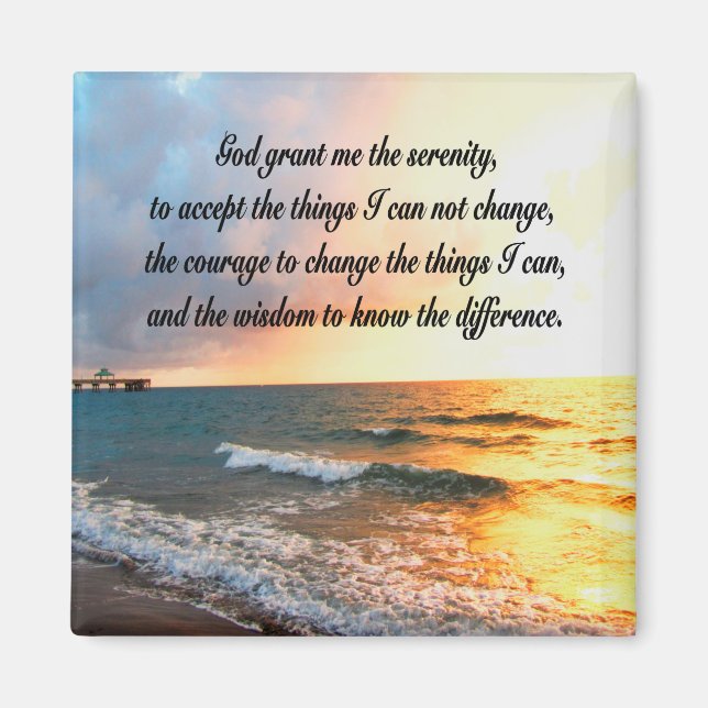 SERENE SERENITY PRAYER SUNRISE PHOTO DESIGN MAGNET (Front)