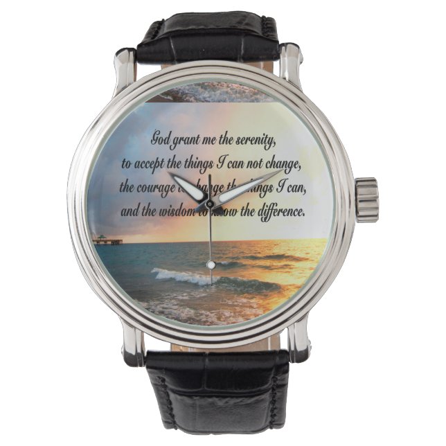 SERENE SERENITY PRAYER SUNRISE PHOTO DESIGN WATCH (Front)