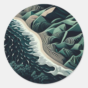 Serene Shores Classic Round Sticker