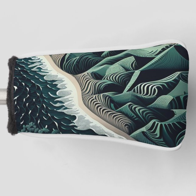 Serene Shores Golf Head Cover (Front)