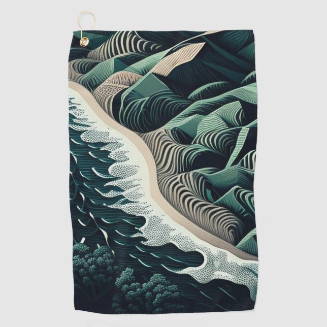 Serene Shores Golf Towel (Front)