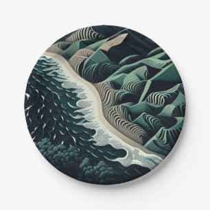 Serene Shores Paper Plate