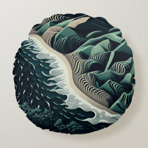 Serene Shores Round Cushion