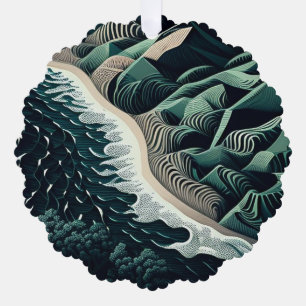 Serene Shores Tree Decoration Card