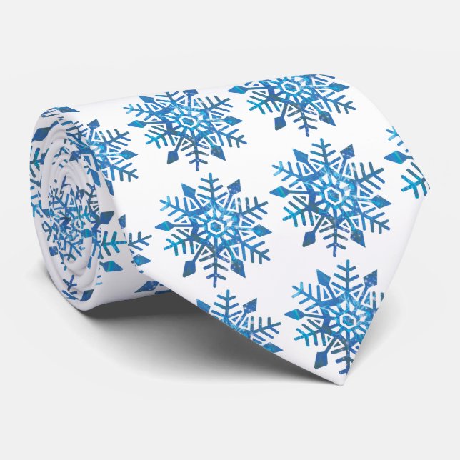 Serene Snowflake Tie (Rolled)