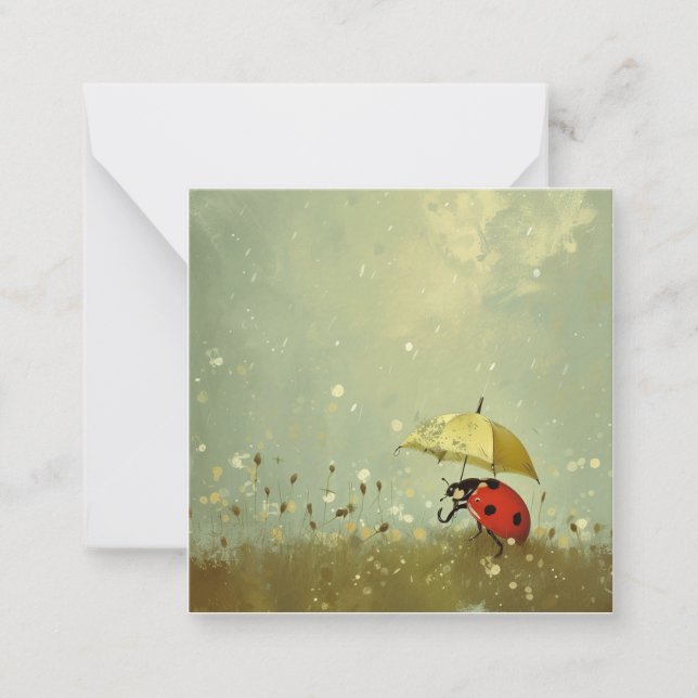 Serene & Sophisticated: Minimalist Ladybug Card (Front)