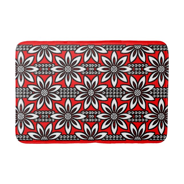 Serene Splash: Vibrant Bath Mat Art" (Front)