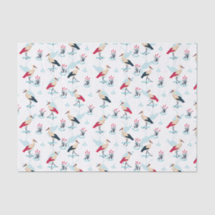 Serene Stork Sanctuary - Elegant Pond Scene Tissue Paper