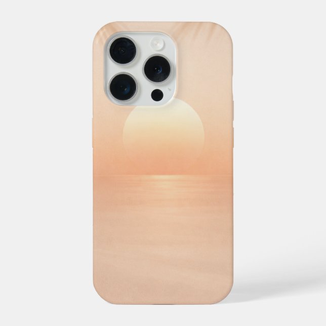Serene summer sunset with palm shadows iPhone case (Back)