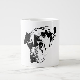 Serene Sun-Squint—Pitbull Mix Portrait Large Coffee Mug