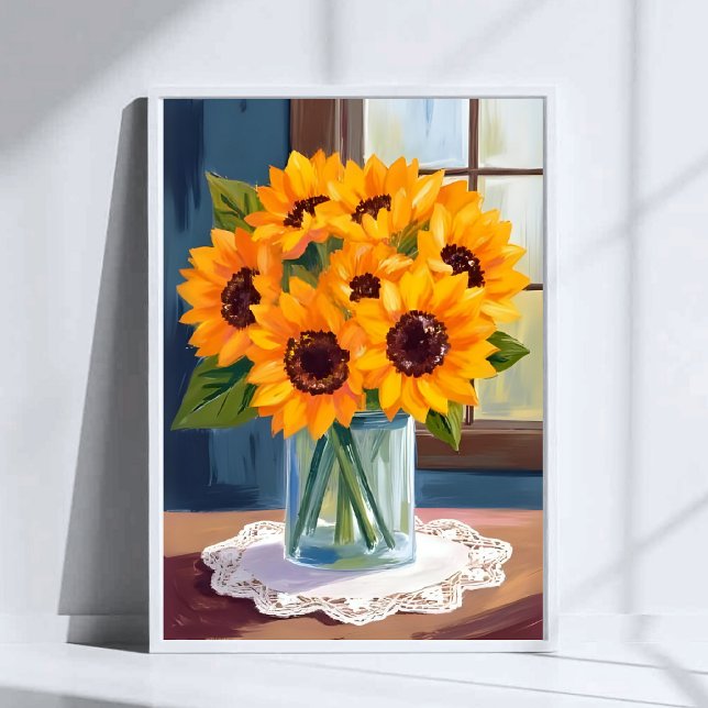 Serene Sunflowers | Yellow Floral Watercolor Poster (Creator Uploaded)