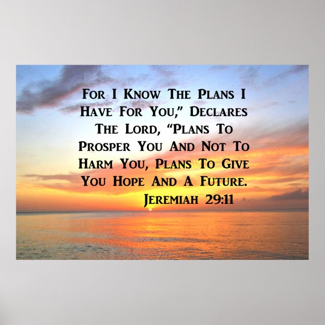 SERENE SUNRISE JEREMIAH 29:11 BIBLE VERSE POSTER (Front)