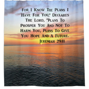 SERENE SUNRISE JEREMIAH 29:11 BIBLE VERSE SHOWER CURTAIN