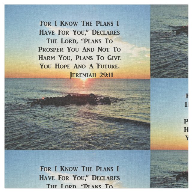 SERENE SUNRISE JEREMIAH 29:11 SCRIPTURE DESIGN FABRIC (Close Up)