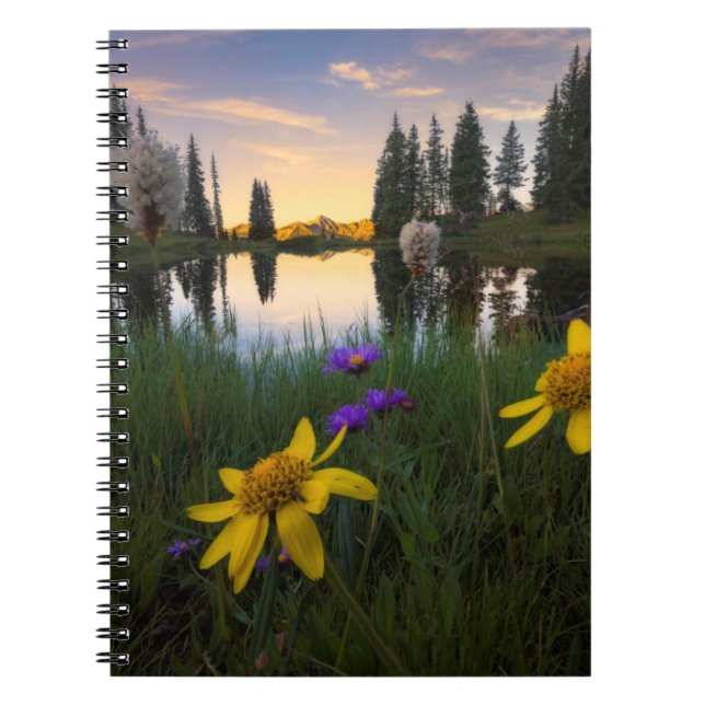 Serene Sunrise over a Colorado Pond Notebook (Front)