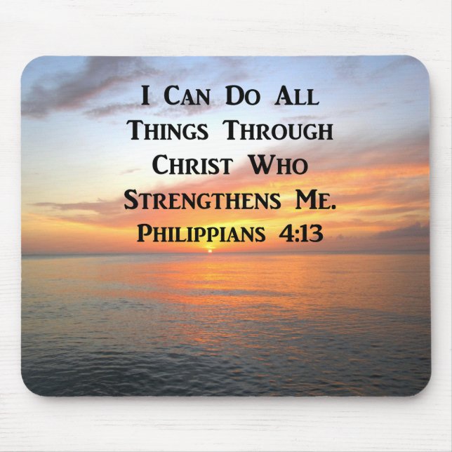SERENE SUNRISE PHILIPPIANS 4:13 PHOTO SCRIPTURE MOUSE MAT (Front)