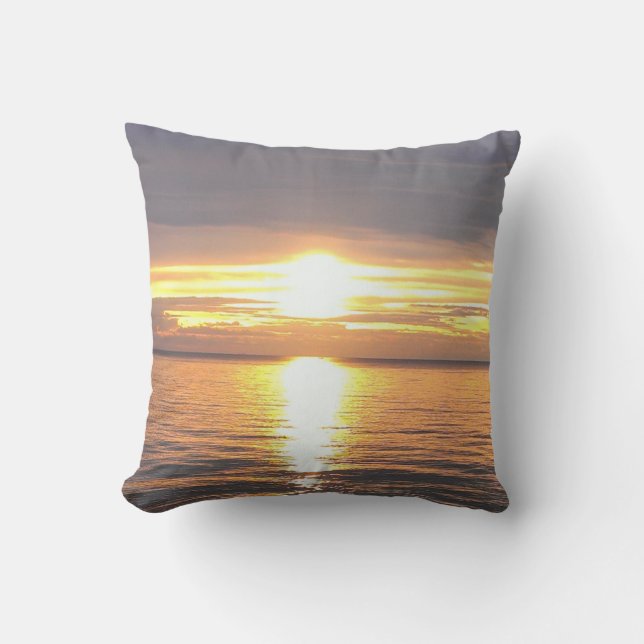 Serene Sunset Nature Photography Cushion (Front)