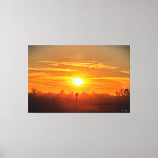 Serene Sunset Over Open Fields Canvas Print