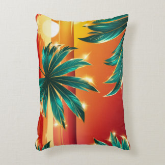 Serene Sunset Pillow with Warm Gradient and Reflec