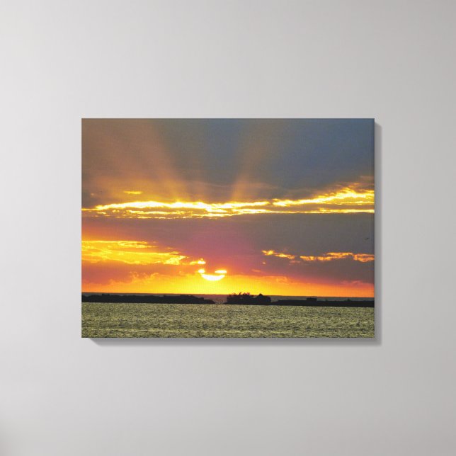 Serene Sunset Wrapped Canvas Print (Front)