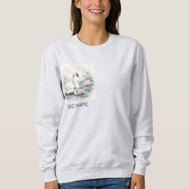 Serene Swan And Cygnet Sweatshirt (Front)