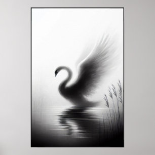 Serene Swan In Still Waters Poster