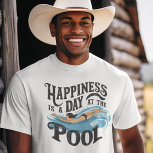 Serene Swim, Happiness is a day at the pool T-Shirt