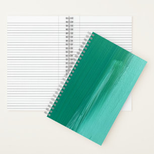Serene Teal Abstract Art Ocean Waves Notebook