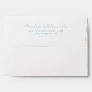Serene Teal Minimalist Calligraphy Envelope