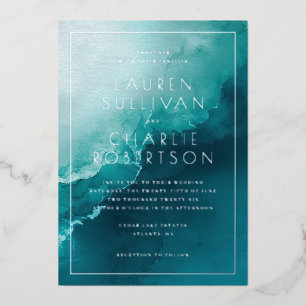 Serene Teal Watercolor Waves