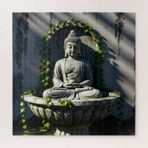 Serene Tranquil Buddha Fountain Jigsaw Puzzle