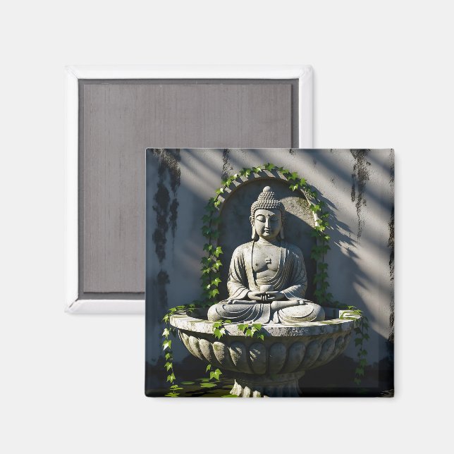 Serene Tranquil Buddha Fountain  Magnet (Front/Back)