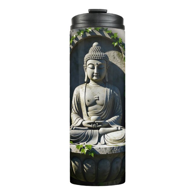 Serene Tranquil Buddha Fountain  Thermal Tumbler (Front)