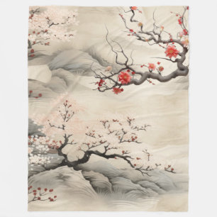 Serene Tranquillity Japanese theme Fleece Blanket