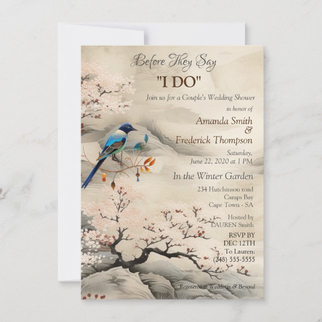 Serene Tranquillity Japanese theme Invitation (Front)