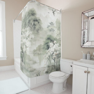 Serene Tranquillity Japanese theme Shower Curtain